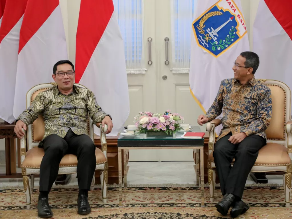Gubernur Jawa Barat, Ridwan Kamil melakukan kunjungan kerja ke Pemprov DKI Jakarta (foto: humas Pemprov DKI)