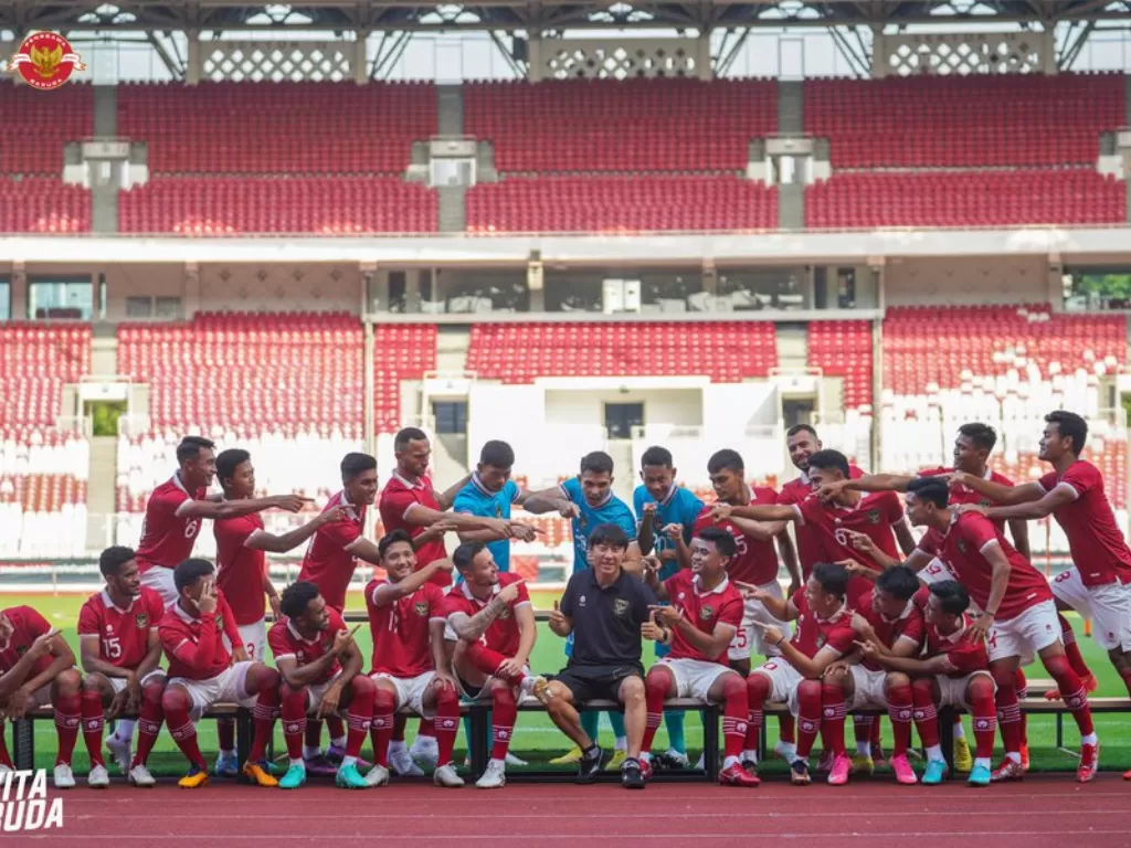 Timnas Indonesia berfoto jelang mentas di Piala AFF 2022 (Twitter/@PSSI)