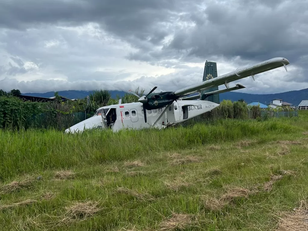 Kecelakaan pesawat di Dogiyai, Papua. (Dok. Polda Papua)