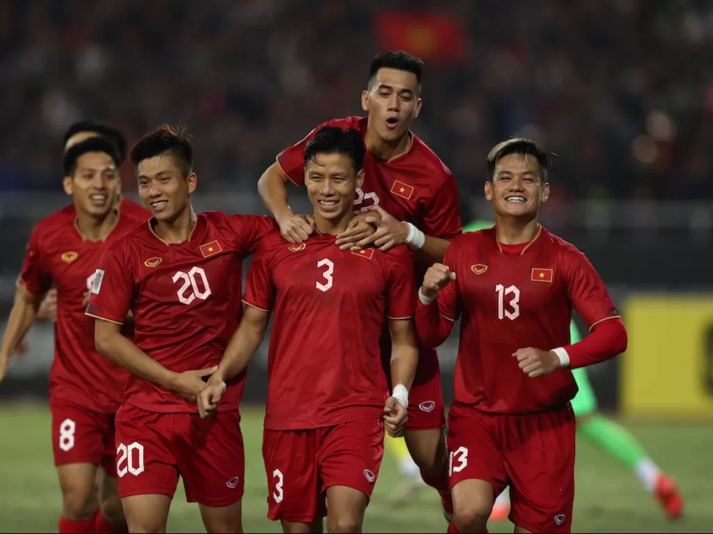 Pemain Vietnam melakukan selebrasi (Laman Resmi Piala AFF)