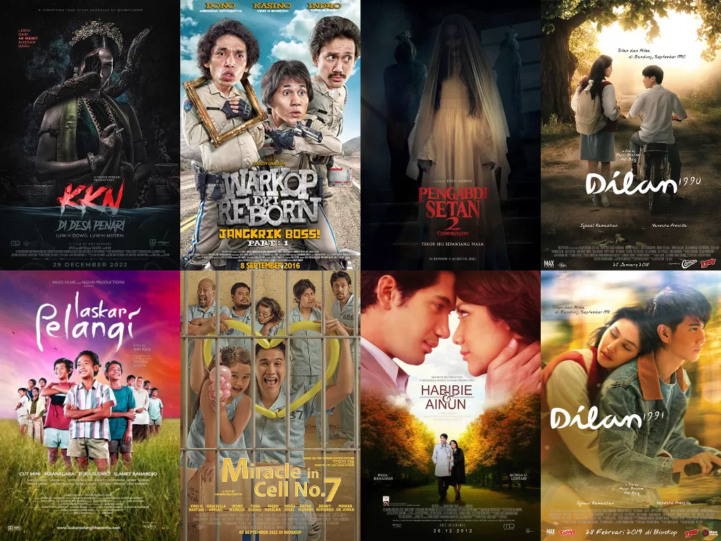 Daftar 10 film Indonesia terlaris sepanjang masa. (Imdb)