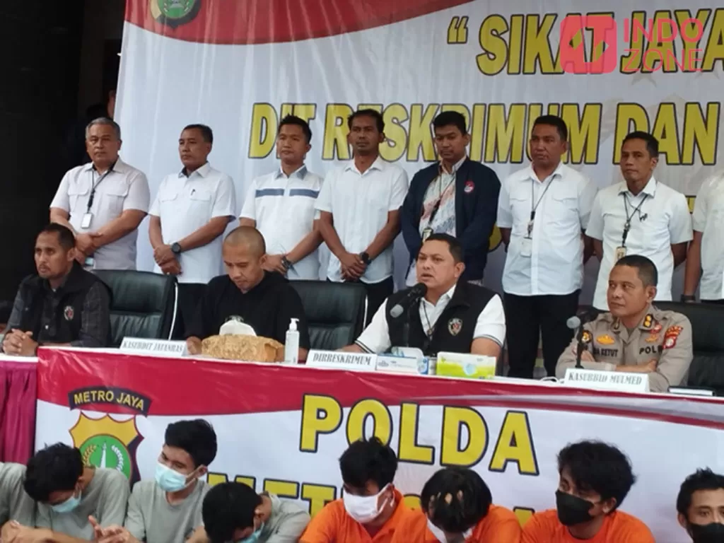 Konferensi pers hasil Operasi Sikat Jaya 2022 Polda Metro Jaya. (INDOZONE/Samsudhuha Wildansyah).