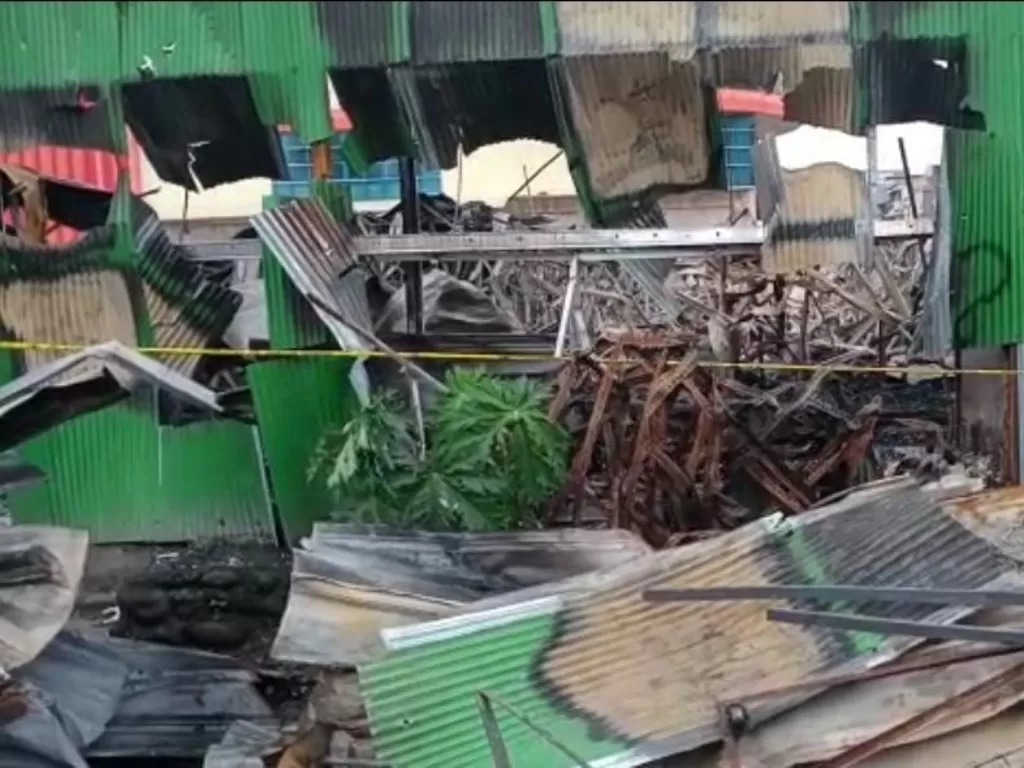 Kondisi Pasar Sentral Makassar usai terbakar (Z Creators/Sandi Witness)