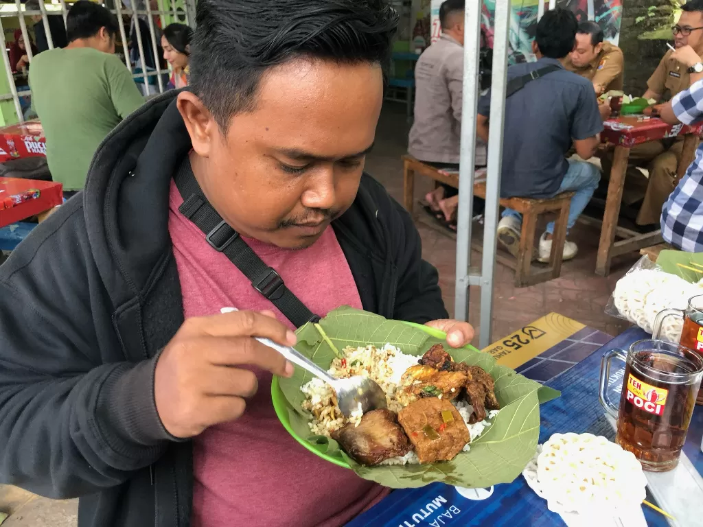 Nasi jamblang yang populer di Cirebon (Z Creators/Baihaqi)