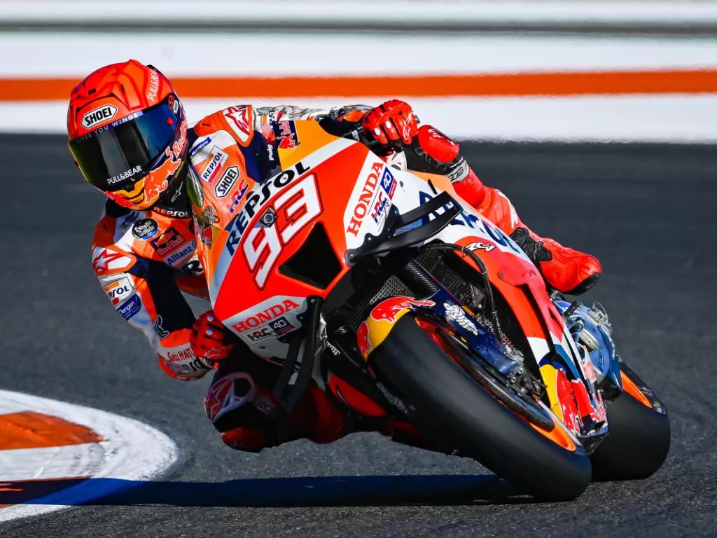 Marc Marquez saat berlaga di salah satu race MotoGP. (MotoGP)