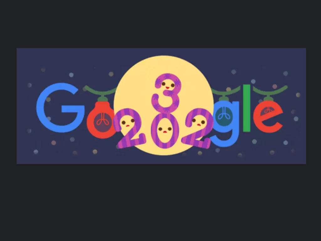 Google merayakan Tahun Baru 2023 dengan animasi. (Google)