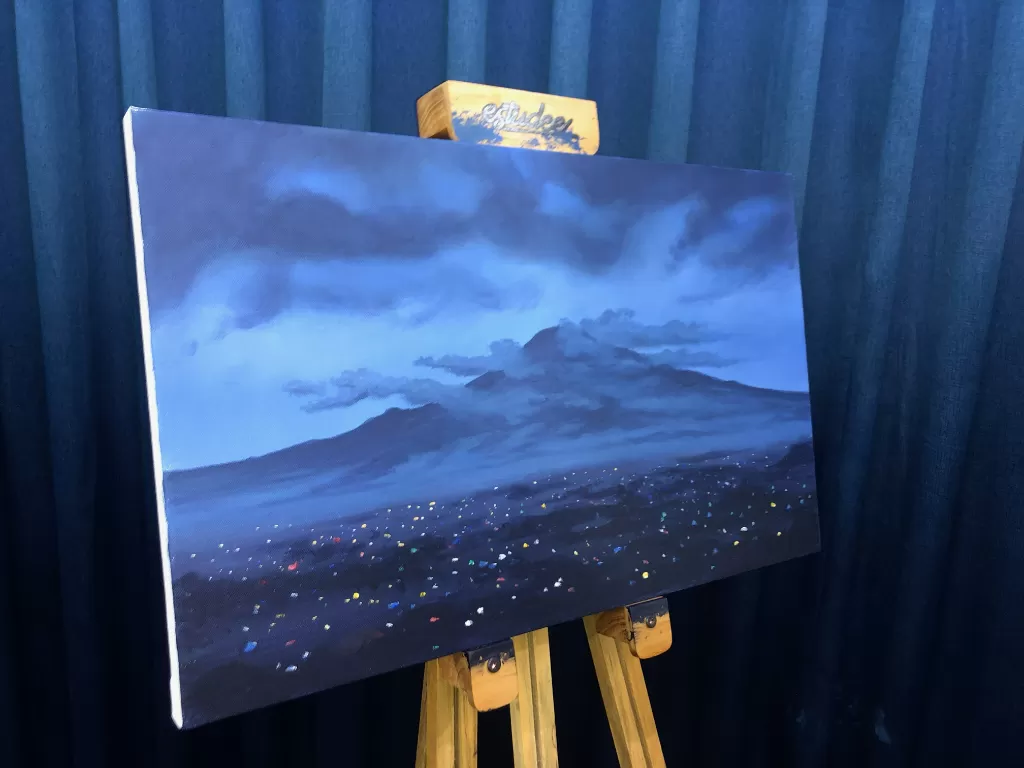 Lukisan Gunung Ciremai buatan SBY (Z Creators/Baihaqi)