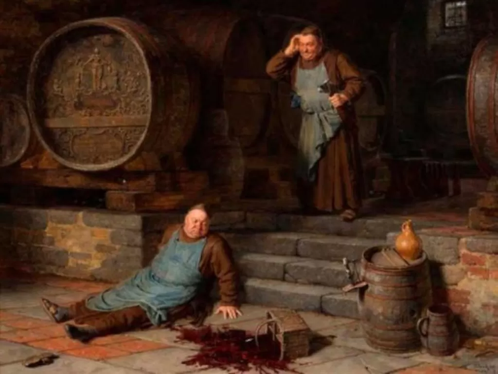 Lukisan yang mengambarkan tempat pembuatan bir tertua di Weihenstephan (Public domain)