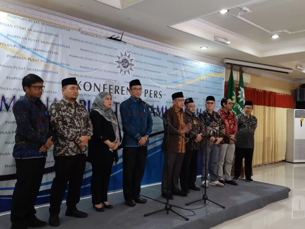 Jajaran KPU RI menyambangi PP Muhammadiyah di Jakarta, Selasa (03/01/2023). (ANTARA/Boyke Ledy Watra).