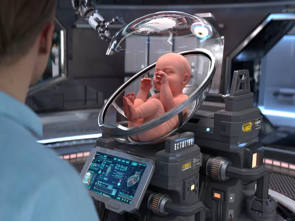 EctoLife, sebuah gambaran teknologi yang dapat memproduksi bayi. (Facebook/Hashem Al-Ghaili)