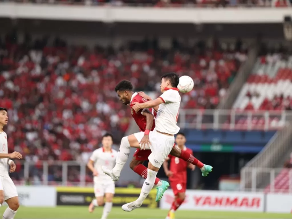 Timnas Indonesia vs Vietnam di semifinal Piala AFF 2022. (PSSI)