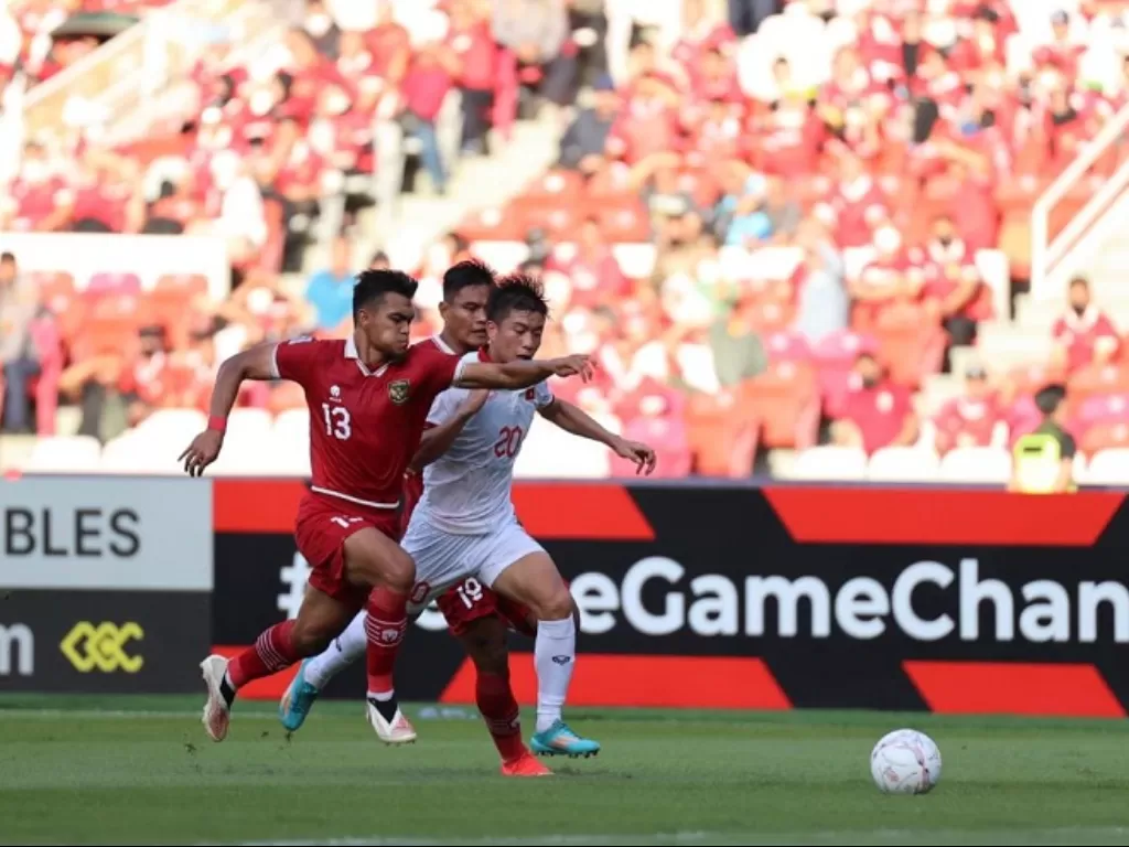Timnas Indonesia melawan Vietnam di semifinal Piala AFF 2022. (Dok. Humas PSSI)