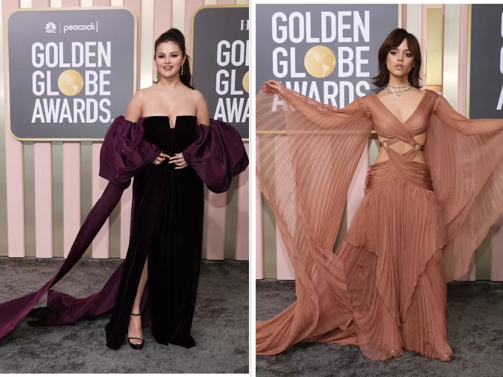 Jenna Ortega dan Selena Gomez di Golden Globe Awards REUTERS/Mario Anzuoni