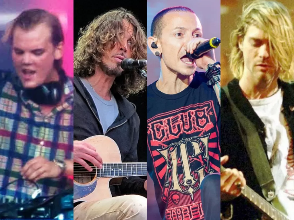 Dj Avichii, Chris Cornell, Chester Bennington, dan Kurt Cobain. (Wikipedia).