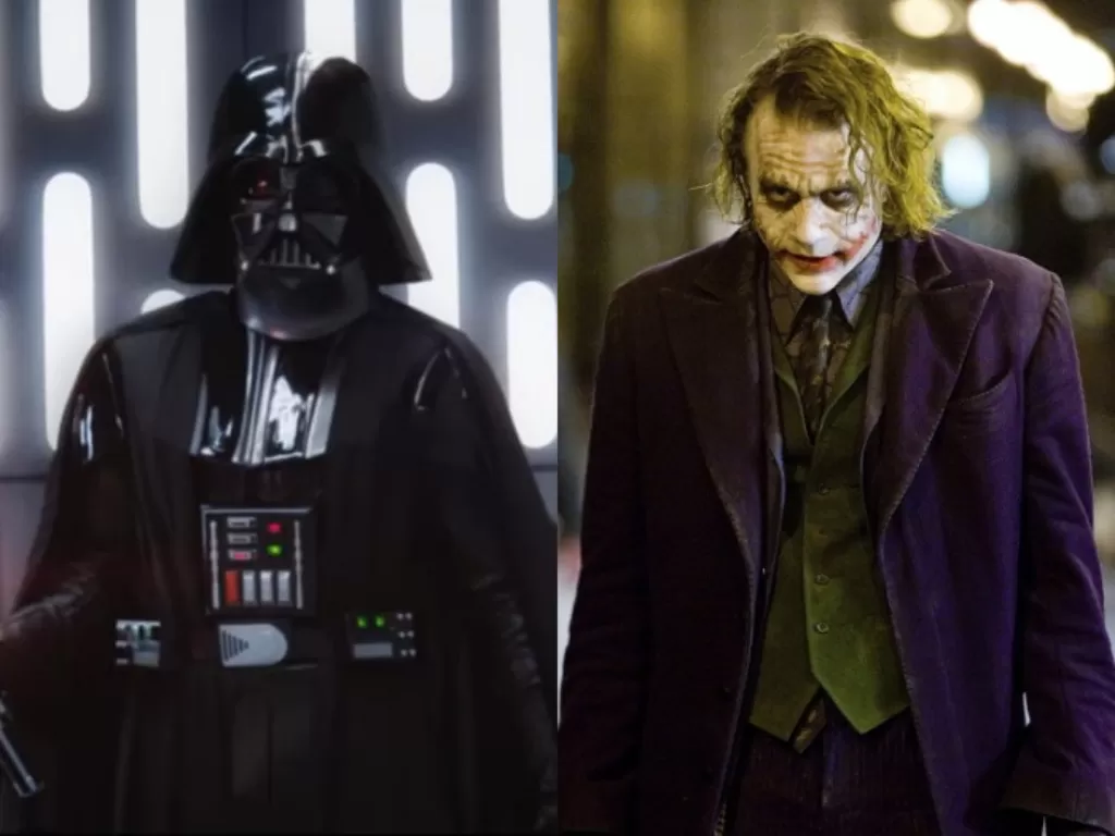 Villain terbaik di film: Darth Vader dan Joker. (IMDB).