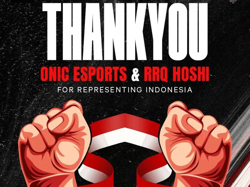 Ucapan terima kasih dari Geek Fam Indonesia untuk RRQ Hoshi dan ONIC Esports. (Instagram/@geekfamid)