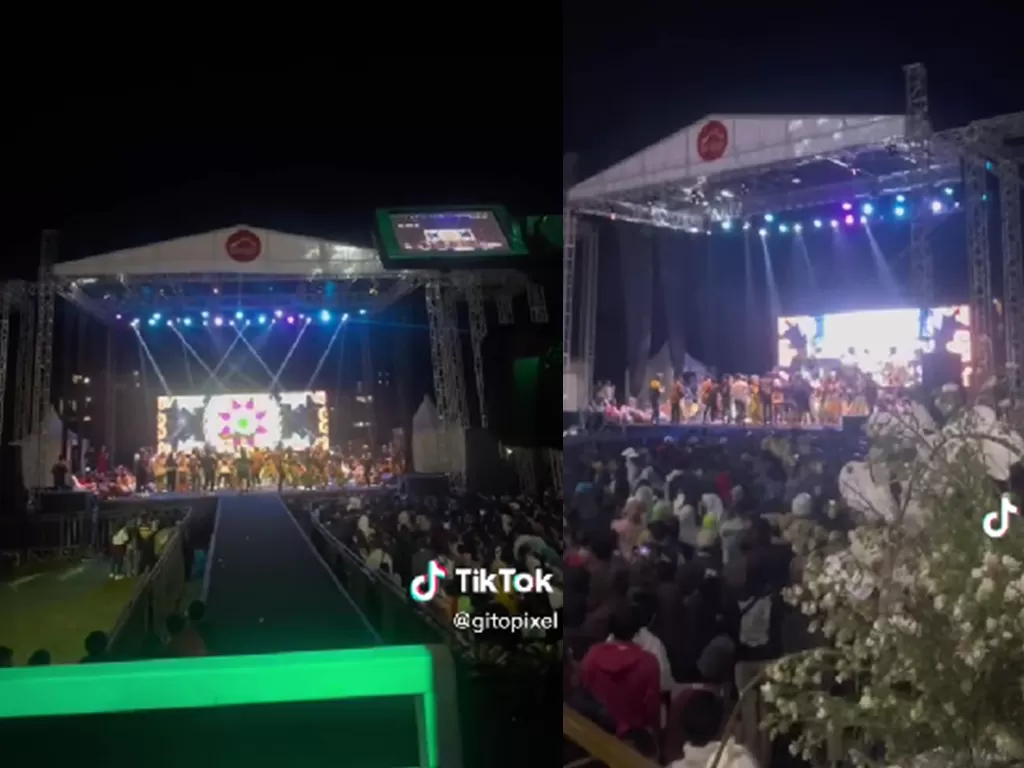 Tangkapan layar video hajatan khitanan warga Bandung yang super meriah bak konser (TikTok/gitopixel)