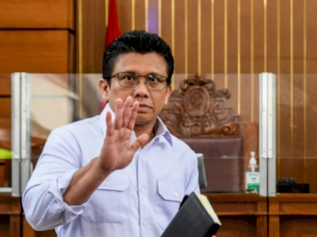 Ferdy Sambo saat di Pengadilan Negeri Jakarta Selatan. (ANTARA FOTO).