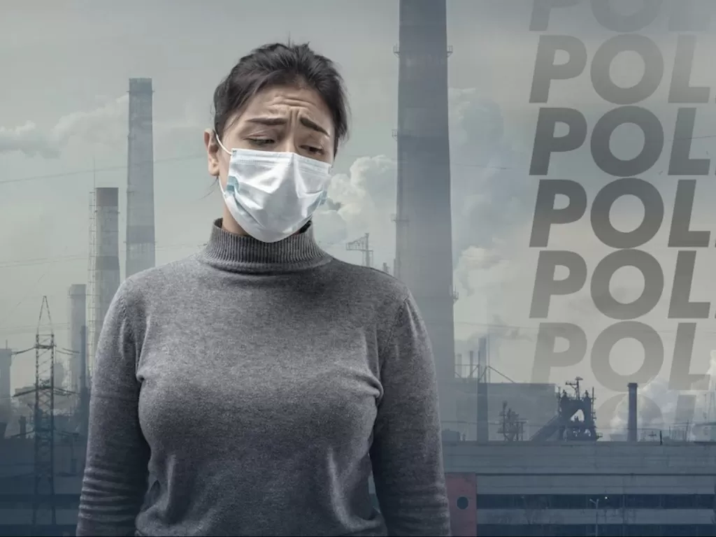 Ilustrasi orang pakai masker hindari polusi udara (Freepik/master1305)