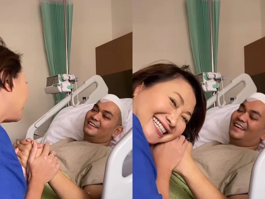 Momen Indy Barends dan Indra Bekti saling bercanda serta ngobrol saat berada di rumah sakit. (Instagram/indybarends)