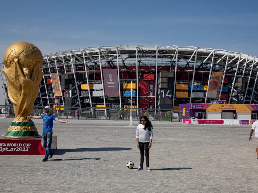 Stadium 974 yang menjadi venue pertandingan Piala Dunia 2022 (REUTERS/Marko Djurica)