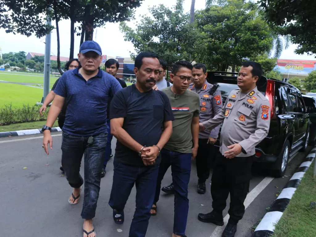 Samanhudi Anwar, mantan Wali Kota Blitar ditangkap polisi. (Z Creators/Wardana)