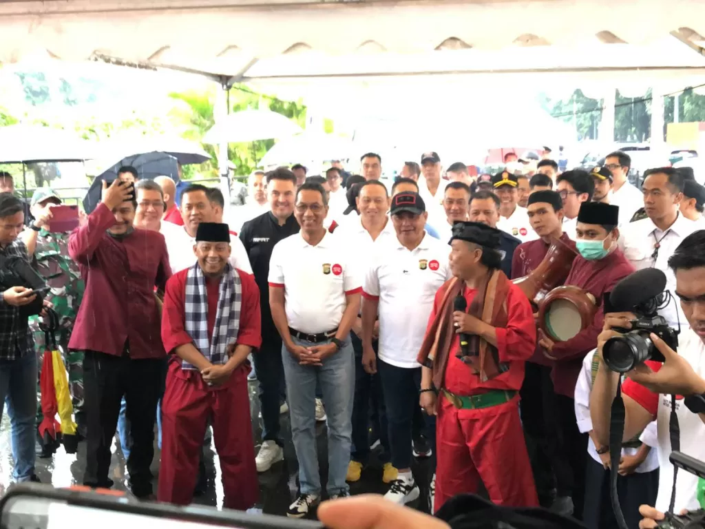 Kapolda Metro, Pj Gubernur DKI, Pangdam Jaya saat membuka Street Race di Kemayoran, Jakarta Pusat. (INDOZONE/Samsudhuha Wildansyah).