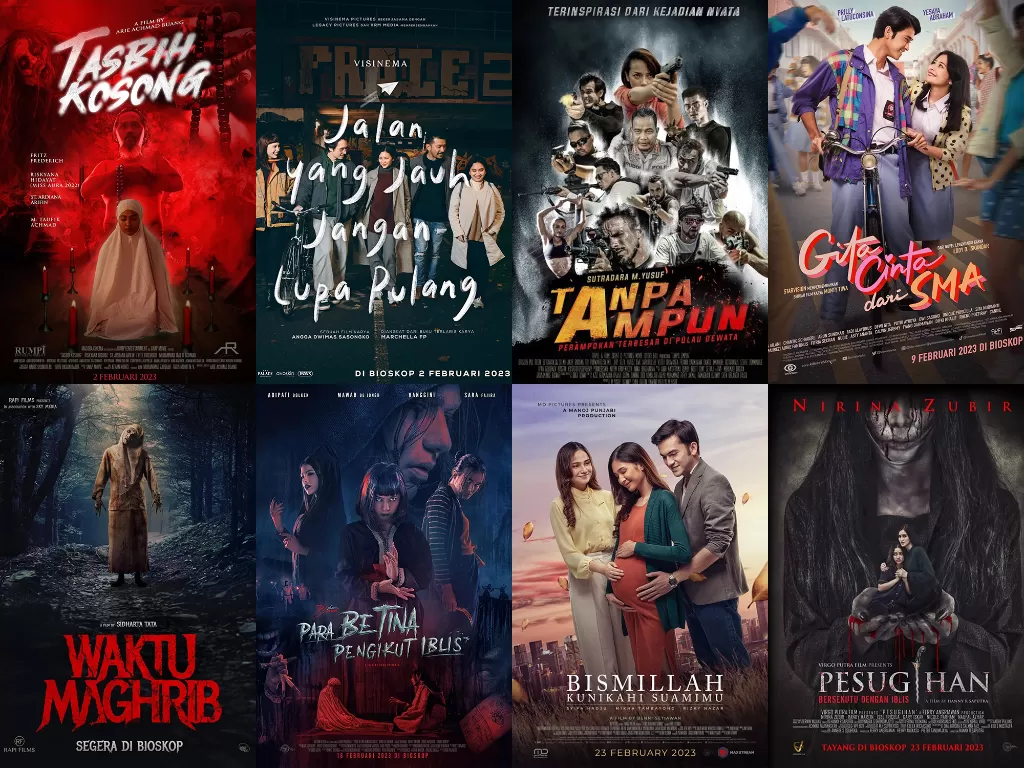 10 Film Indonesia terbaru yang tayang Februari 2023. (Imdb/Edited/Indozone)