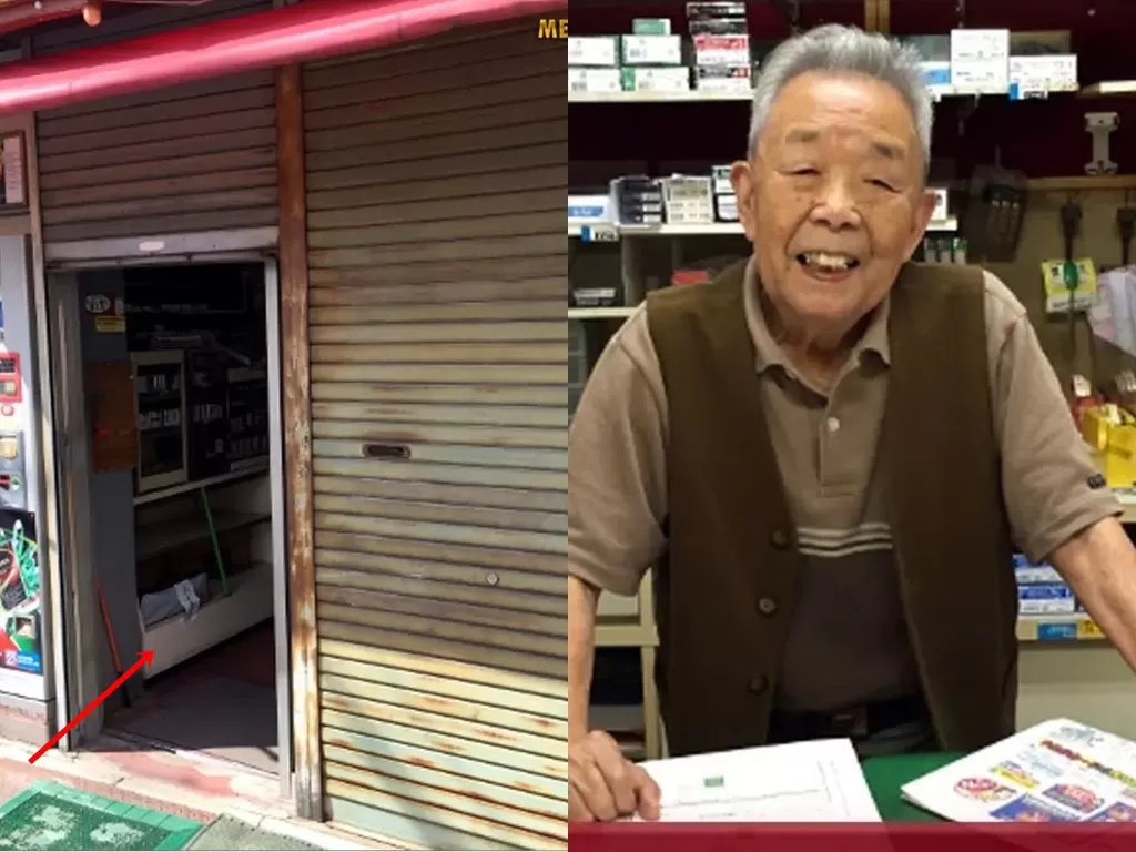 Yoshio Uchiyama, kakek renta yang dua tahun lebih membiarkan pintu tokonya terbuka (Instagram/faktadanfenomena)