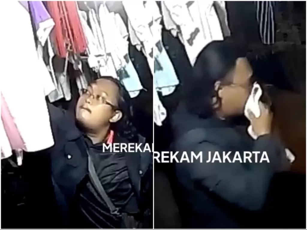 Tangkapan layar pria curi BH di Kedoya, Kebon Jeruk, Jakarta Barat. (Instagram/@merekamjakarta)