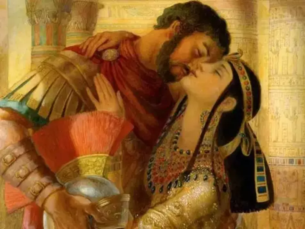 Ilustrasi kisah cinta Cleopatra dan Mark Antony oleh J.C. Leyendecker (History of Yesterday)