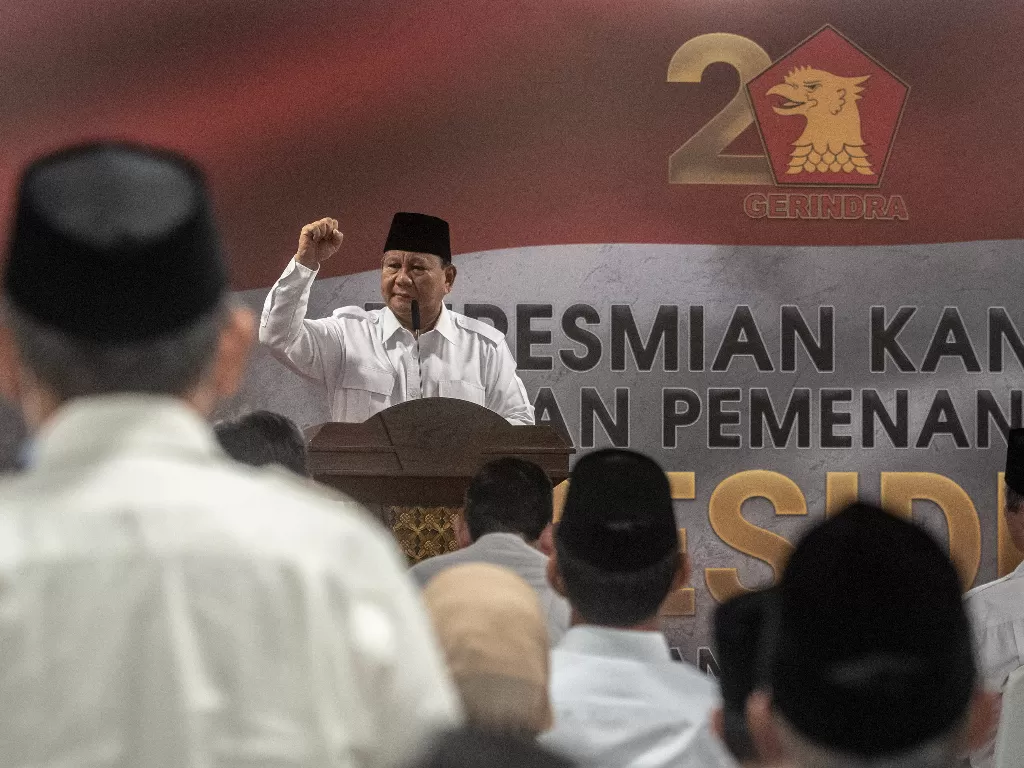 Ketua Umum Partai Gerindra Prabowo Subianto. (ANTARA FOTO/Muhammad Adimaja)