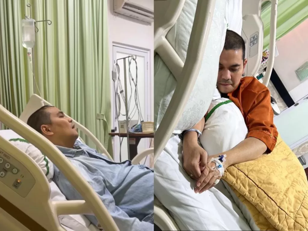 Presenter Indra Bekti kembali dirawat di rumah sakit. (Instagram story/dhila_bekti)