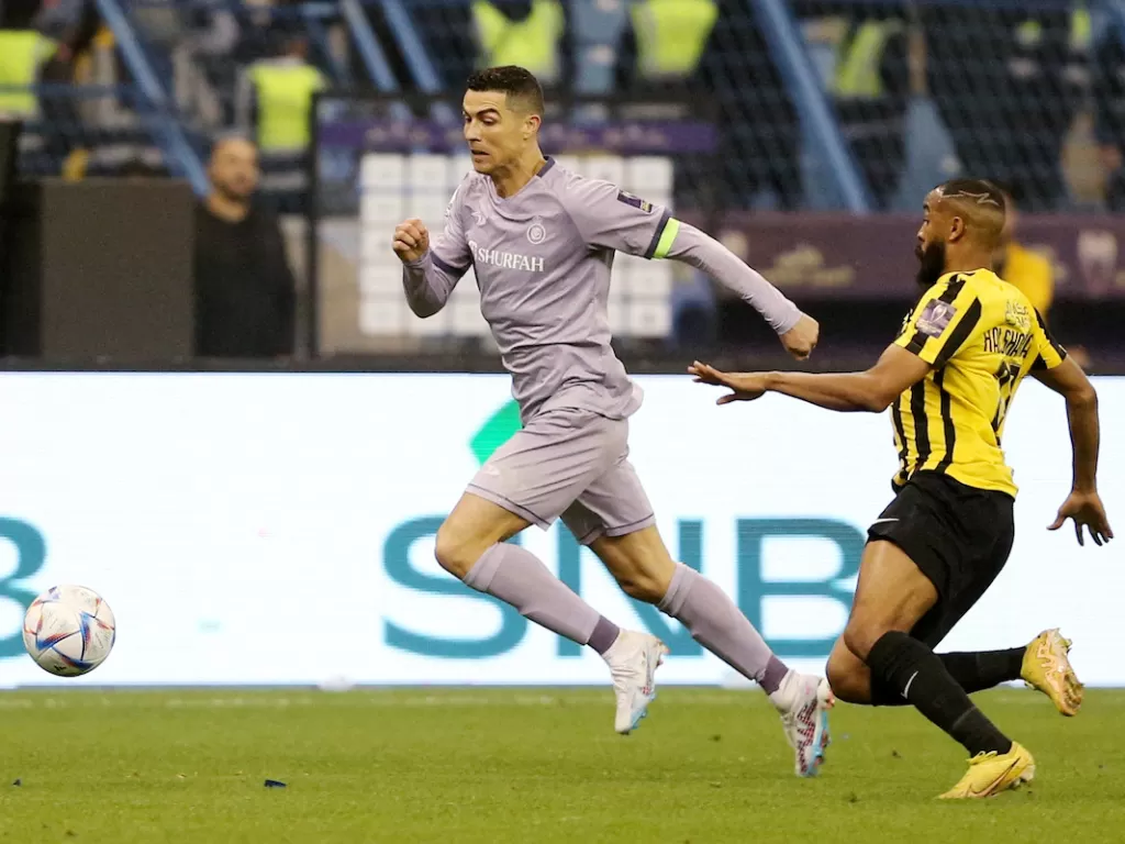 Cristiano Ronaldo saat bertanding membela Al Nassr (REUTERS/Ahmed Yosri)
