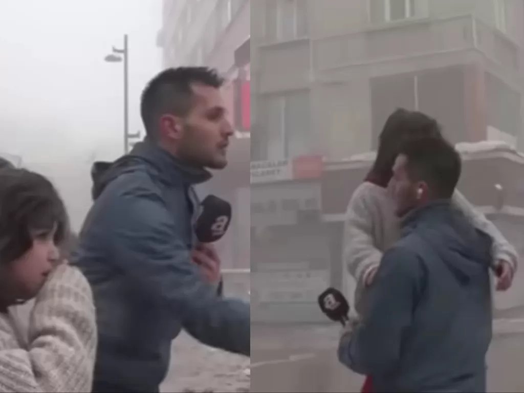 Reporter Turki yang mendadak tinggalkan siaran live dan selamatkan gadis kecil (YouTube/The Telegraph)