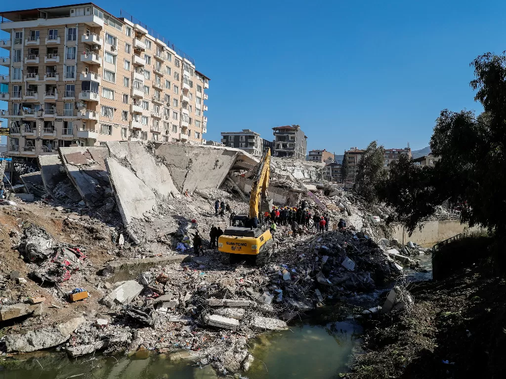 Kondisi kota terdampak gempa di Hatay, Turki (REUTERS/Kemal Aslan)