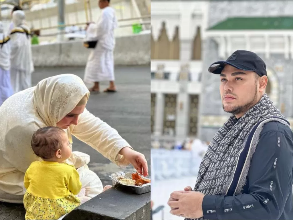Desainer sekaligus presenter Ivan Gunawan ikut berbagi makanan kepada warga di Makkah. (Instagram/ivan_gunawan)