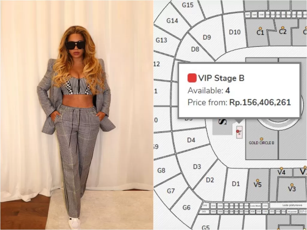 Harga tiket konser Beyonce. (Instagram/@beyonce/Screenshot/Indozone/Victor)