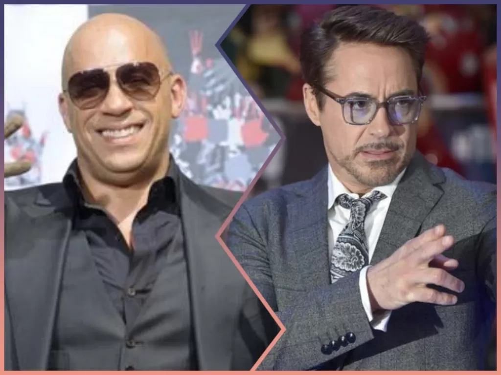 Vin Diesel dan Robert Downey Jr. ( REUTERS/Hannibal Hanschke, Tobi Melville).
