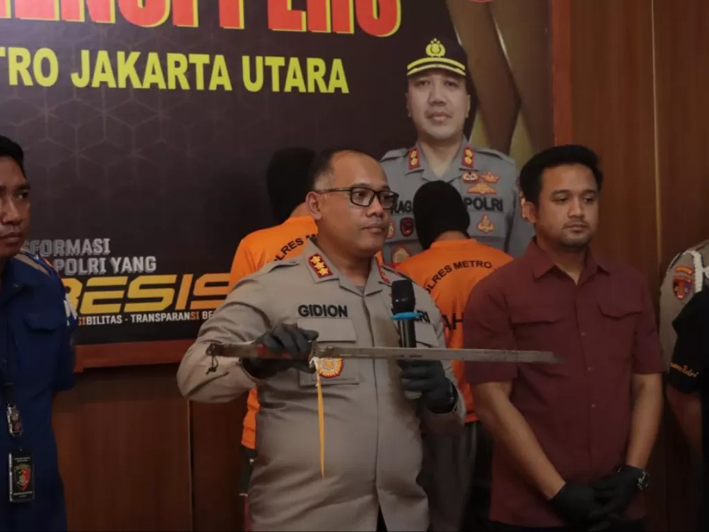 Konferensi pers kasus penikaman polisi saat gerebek kasus narkoba di Jakarta Utara (Dok. Polres Jakut)