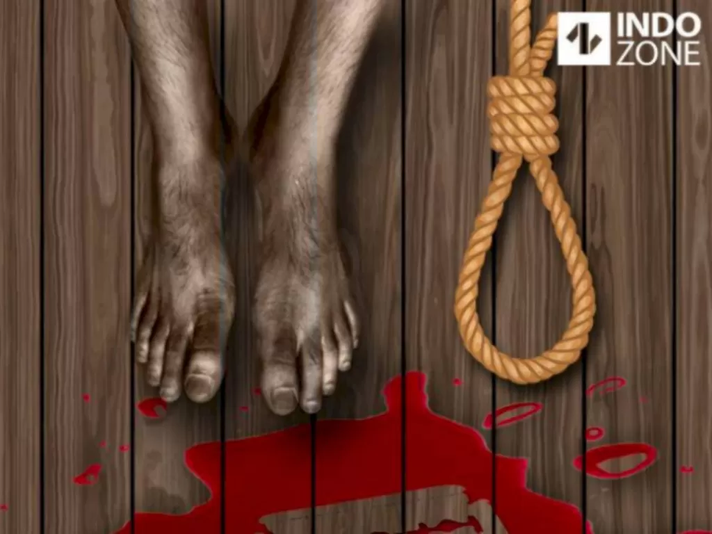 Ilustrasi pria bunuh diri. (Indozone)