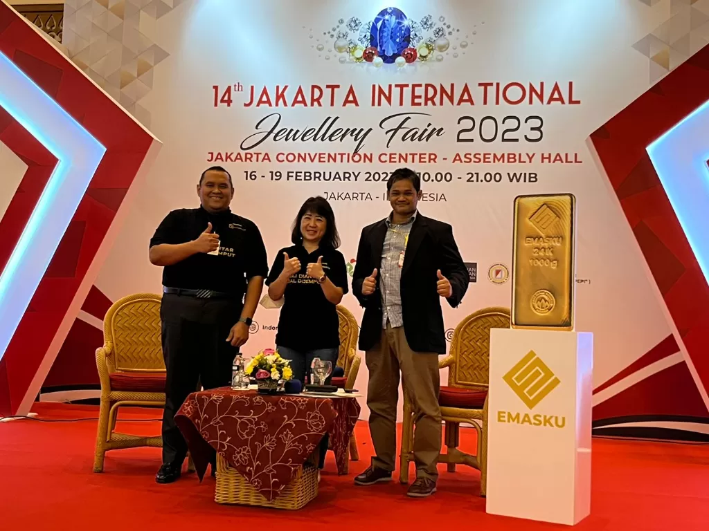 Press Conference &ldquo;Inovasi Hartadinata Untuk Indonesia&rdquo; dalam rangka peluncuran produk EMASKU di JCC Senayan Jakarta Pusat, Jumat (17/2/2023) (INDOZONE/Marghareta Anandya)
