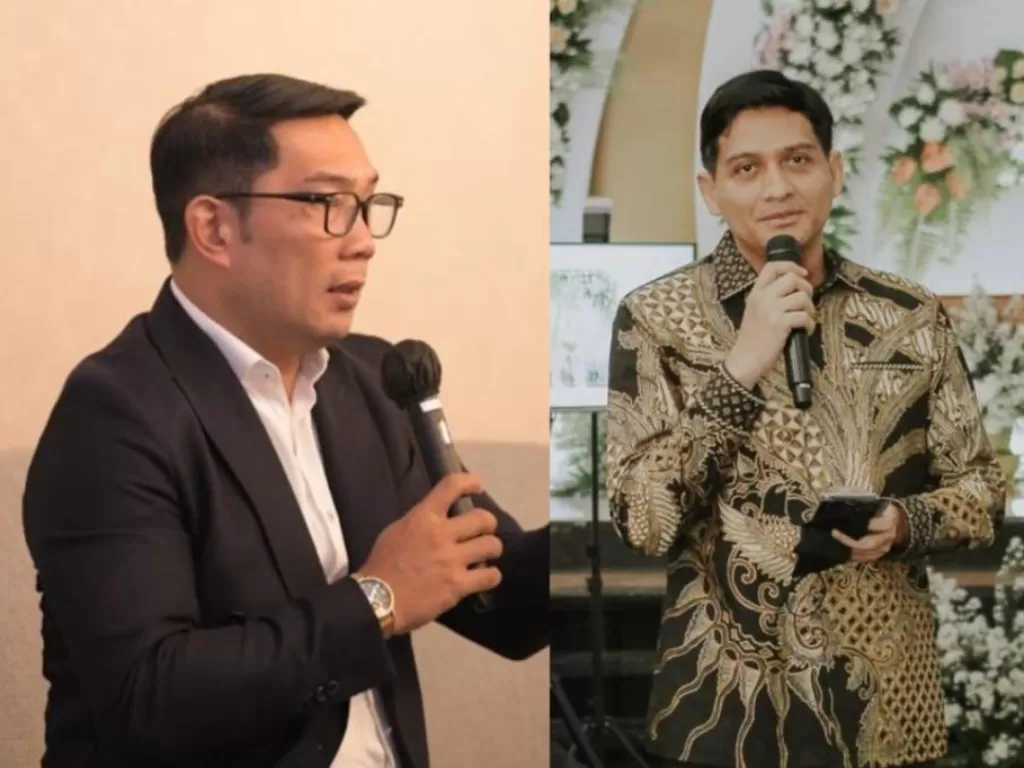 Gubernur Jawa Barat Ridwan Kamil memberikan respons atas klarifikasi Wabub Indramayu Lucky Hakim di media sosial. (Dok. Antara dan Instagram/luckyhakimofficial)