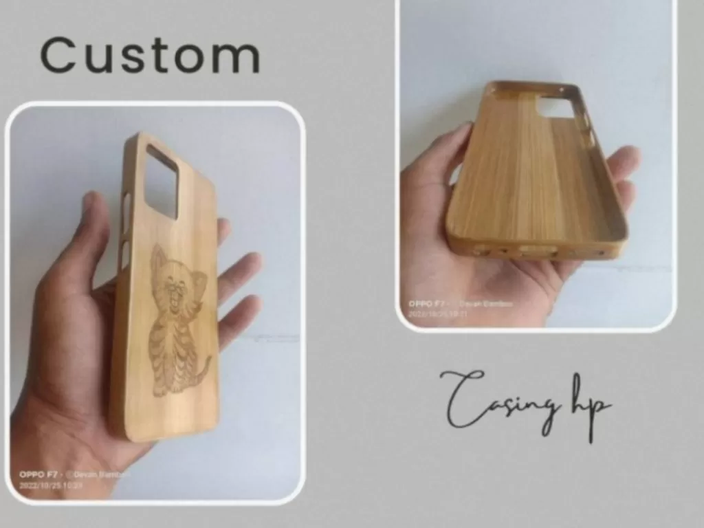 Contoh Casing HP dari bambu karya difabel Jombang. (Z Creators/Aldi Buchori)