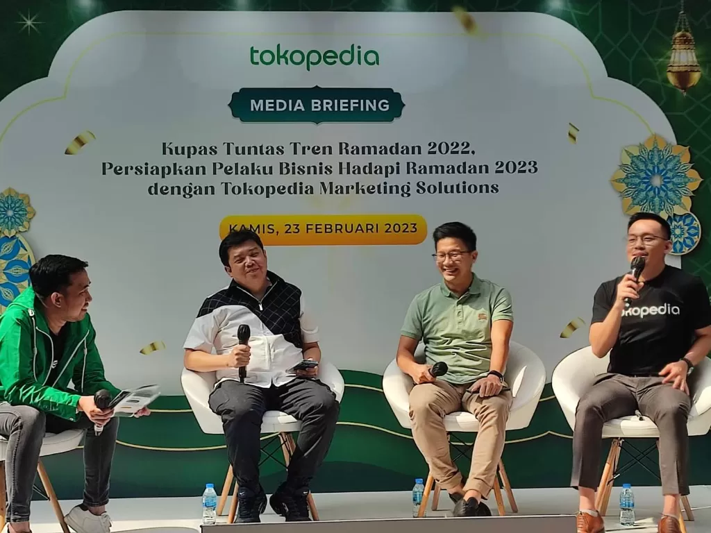 Acara Tokopedia ‘Kupas Tuntas Tren Ramadan 2022, Persiapkan Pelaku Bisnis Hadapi Ramadan 2023 dengan Tokopedia Marketing Solutions’ di Jakarta, Kamis (23/2/2023). (Indozone.id)