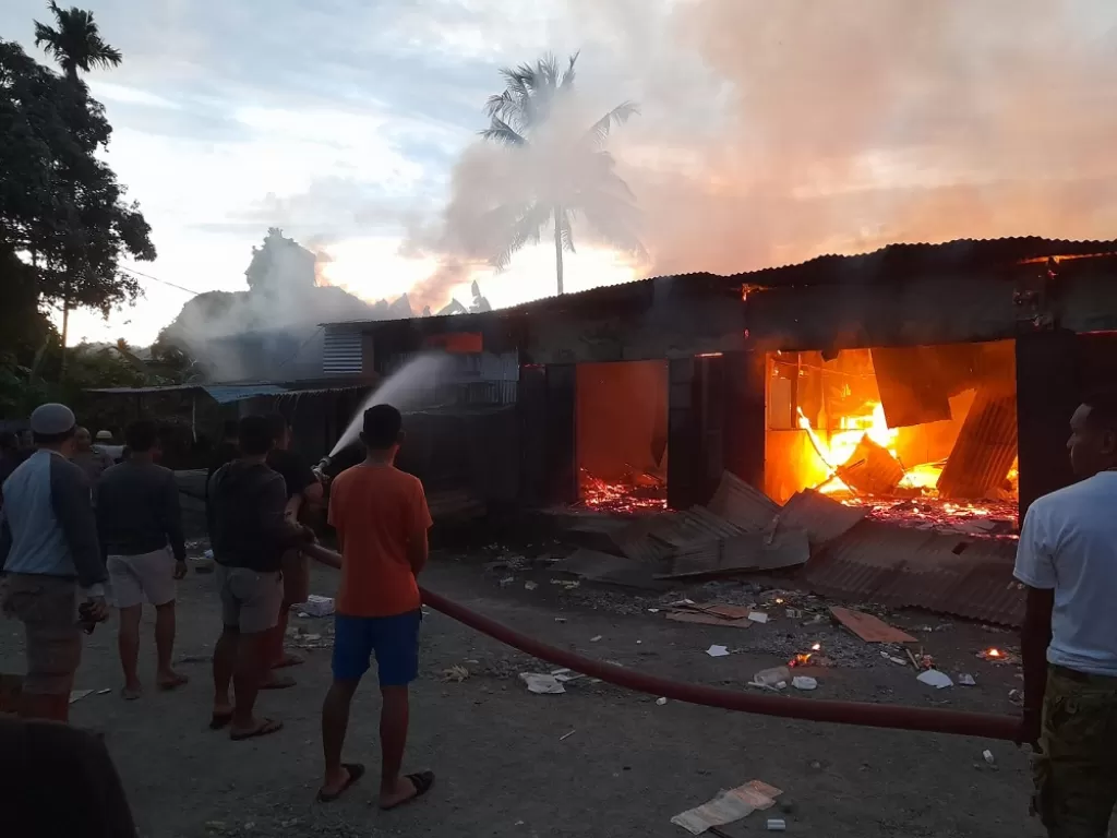 23 kios ludes terbakar di Nabire Papua (Dok. Polda Papua)