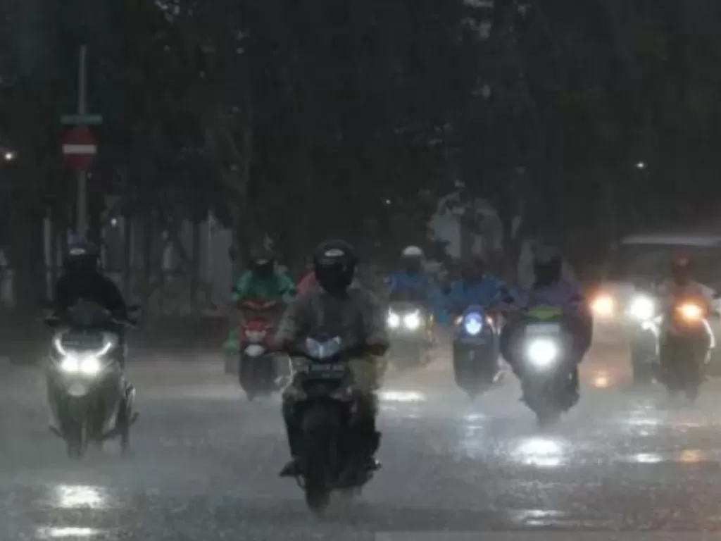 Kondisi hujan lebat di daerah Kalsel. (ANTARA/HO)