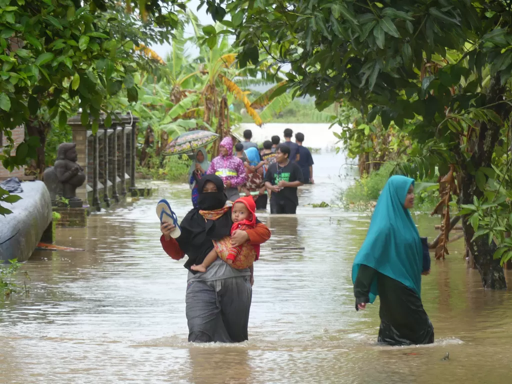 Banjir di desa Sowan Kidul, Jepara, Jawa Tengah. (Z Creators/Dedy Setyawan)