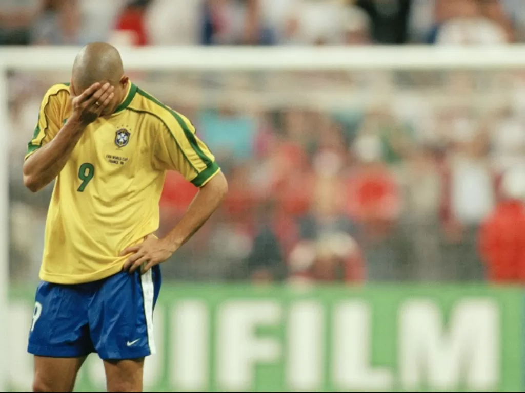 Ronaldo tampil di Piala Dunia 1998 bersama Timnas Brasil. (REUTERS)