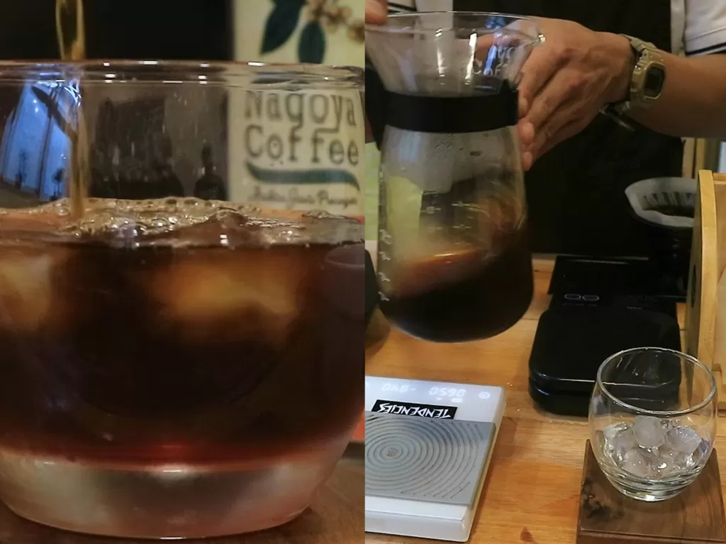 Japanese Iced Coffee di Kedai Kopi Nagoya, Pangalengan, Kabupaten Bandung. (Z Creators/Jimmy Martino)